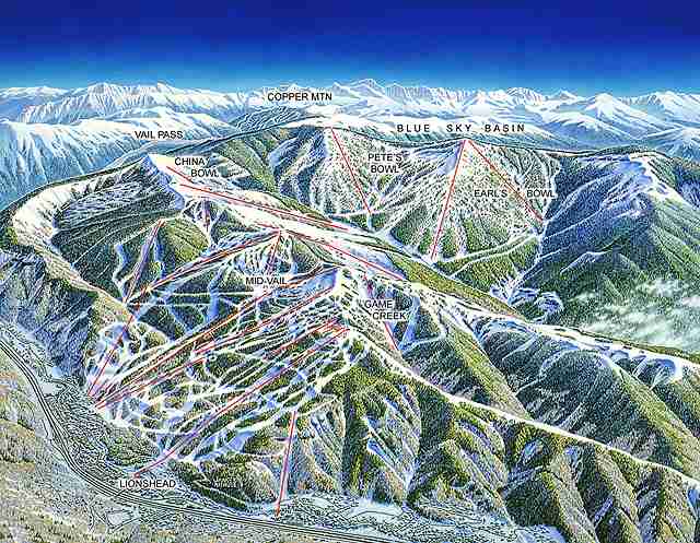 Famous paintings of ski areas, produced for use as the base for trail maps, 